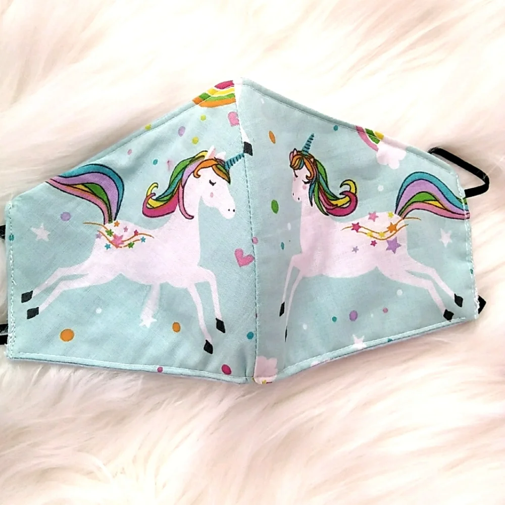 Rainbow Unicorn Face Mask| Girls Unicorn Face Mask